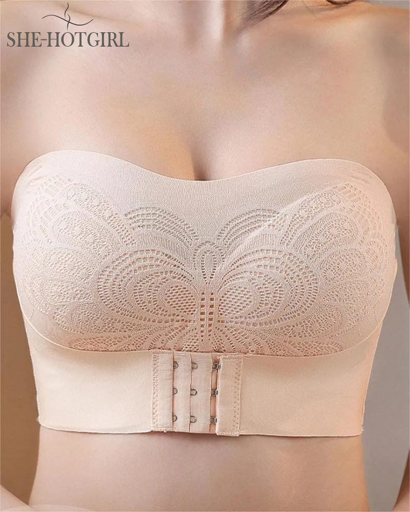 Seamless push-up bandeau bra with full cups