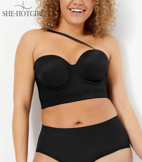 Strapless full cup corset shaping bra