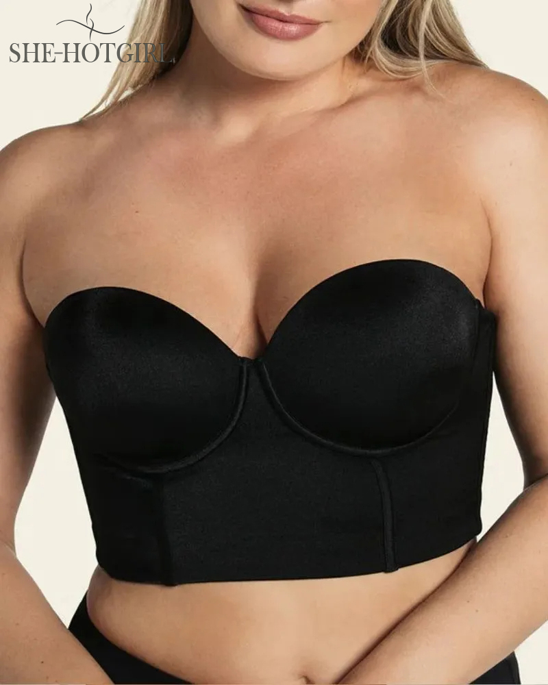 Strapless full cup corset shaping bra