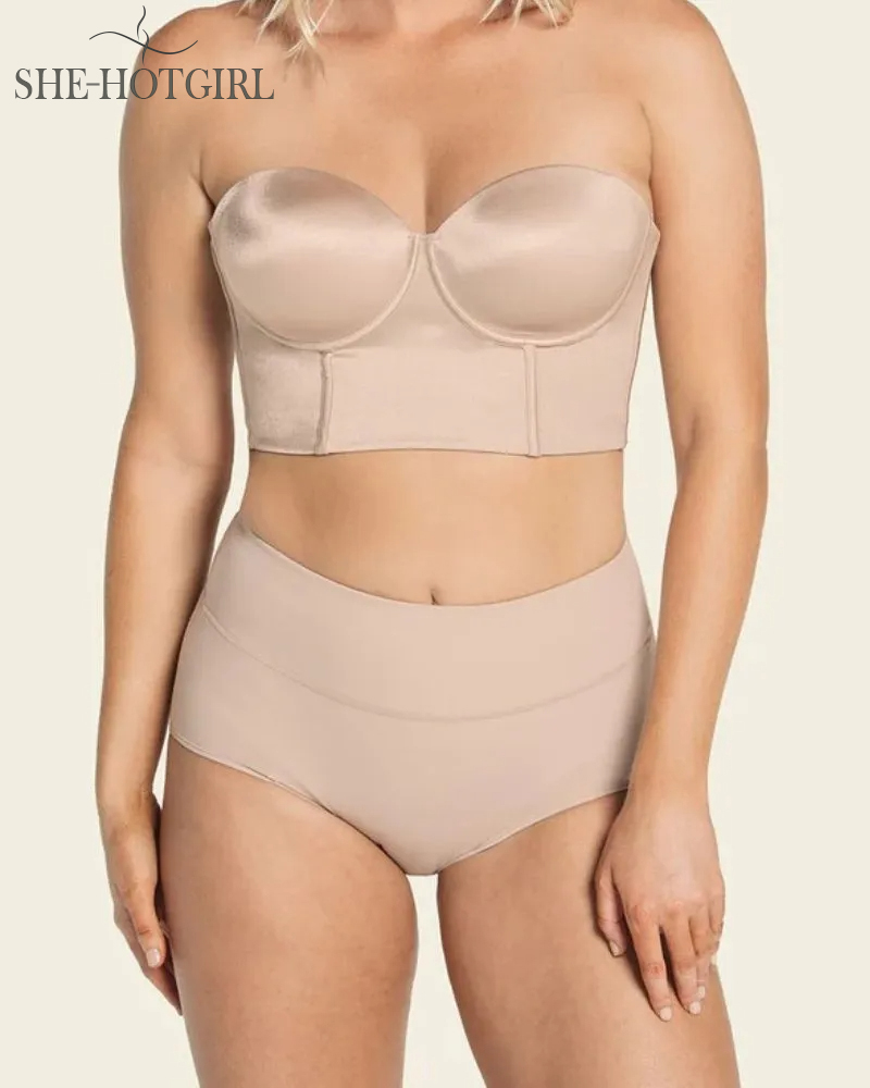 Strapless full cup corset shaping bra