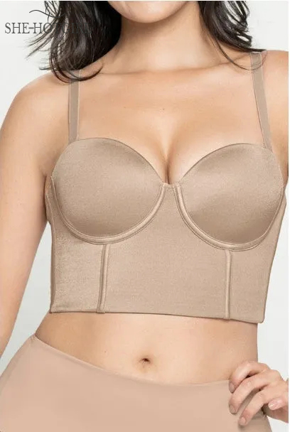 Strapless full cup corset shaping bra
