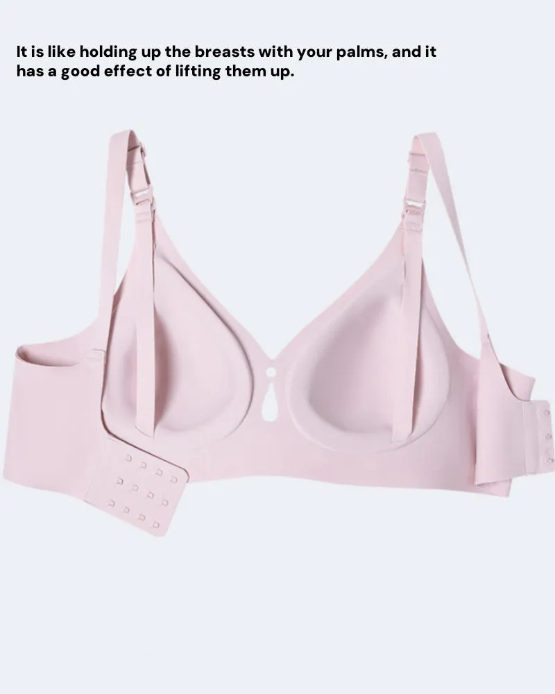 Thin seamless nursing bra with anti-sagging effect in plus size with front closure