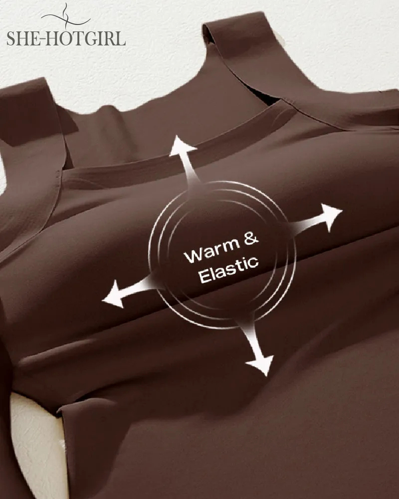 U-neck Seamless Stretchy Sleeveless Shapewear Built-in Bra Tank Tops