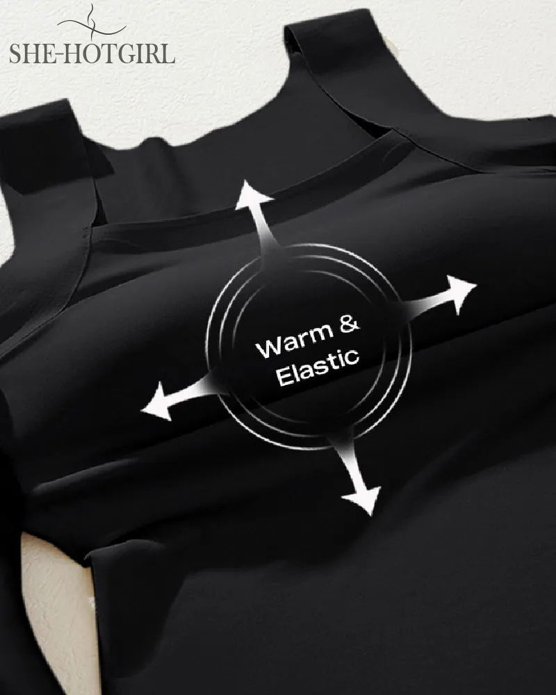 U-neck Seamless Stretchy Sleeveless Shapewear Built-in Bra Tank Tops