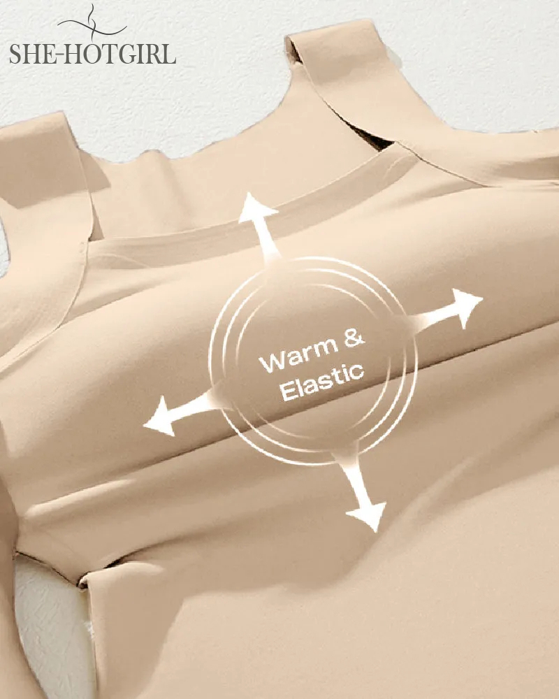 U-neck Seamless Stretchy Sleeveless Shapewear Built-in Bra Tank Tops