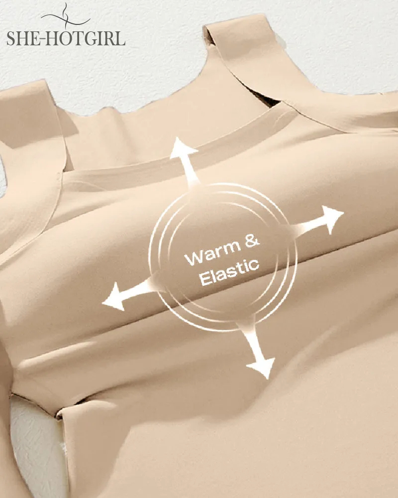 U-neck Seamless Stretchy Sleeveless Shapewear Built-in Bra Tank Tops