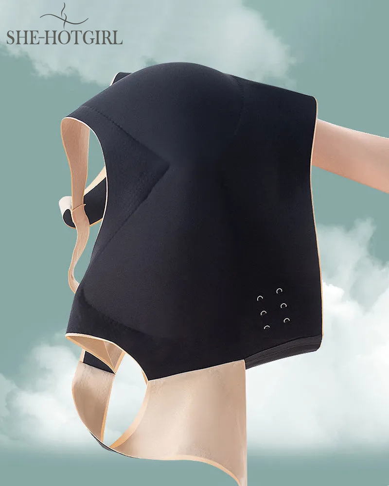 Wire-free front cross side buckle bra humpback correction shockproof yoga underwear