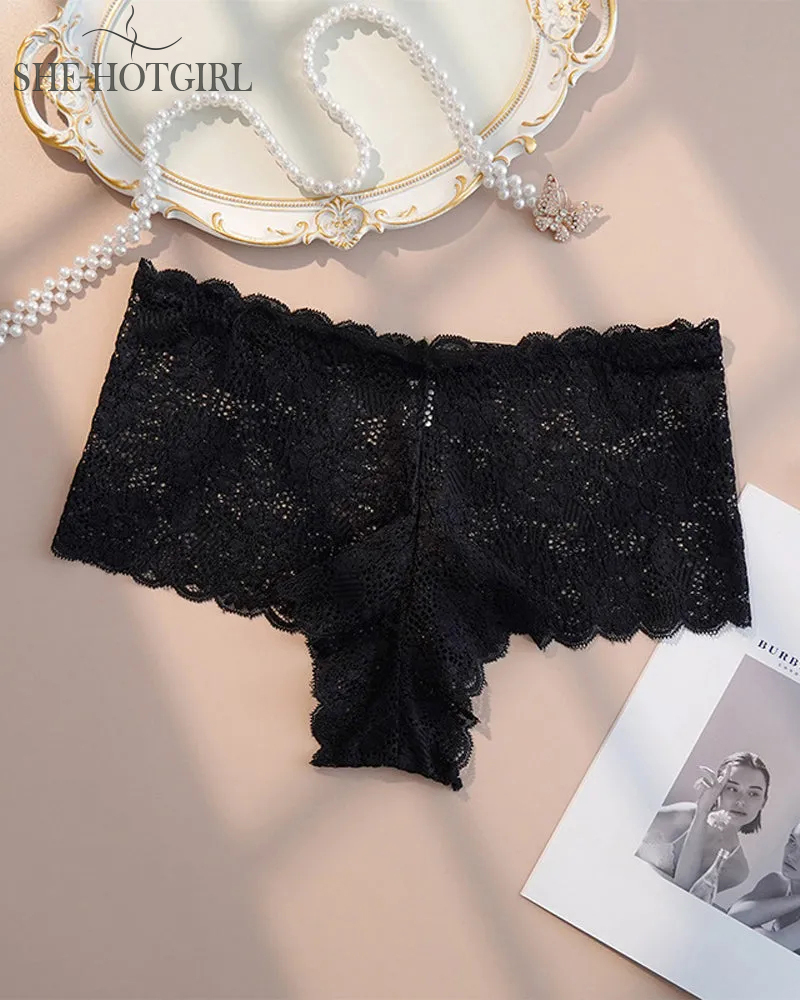 Women's Lingerie High Waist Floral Lace Plus Size Sexy Comfortable Und