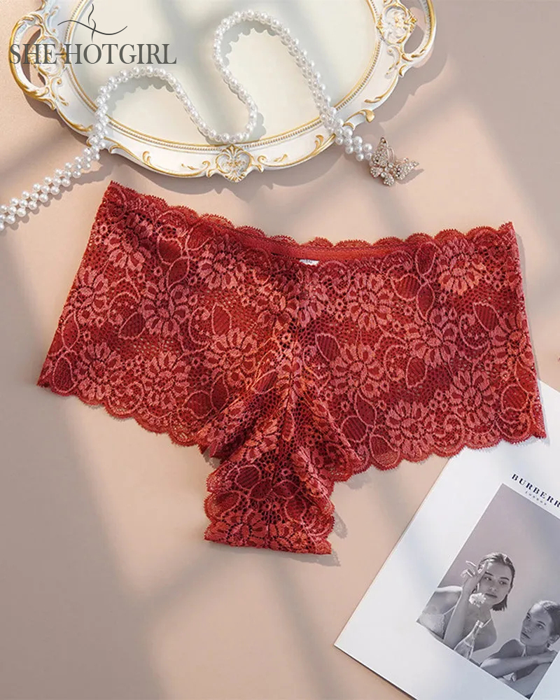 Women's Lingerie High Waist Floral Lace Plus Size Sexy Comfortable Underwear