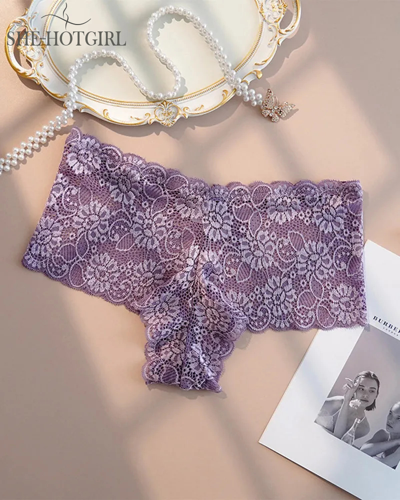 Women's Lingerie High Waist Floral Lace Plus Size Sexy Comfortable Underwear