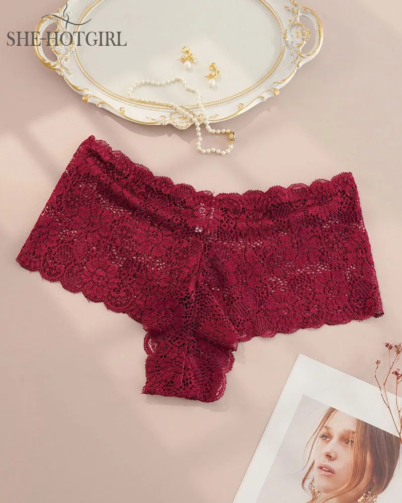 Women's Lingerie High Waist Floral Lace Plus Size Sexy Comfortable Underwear