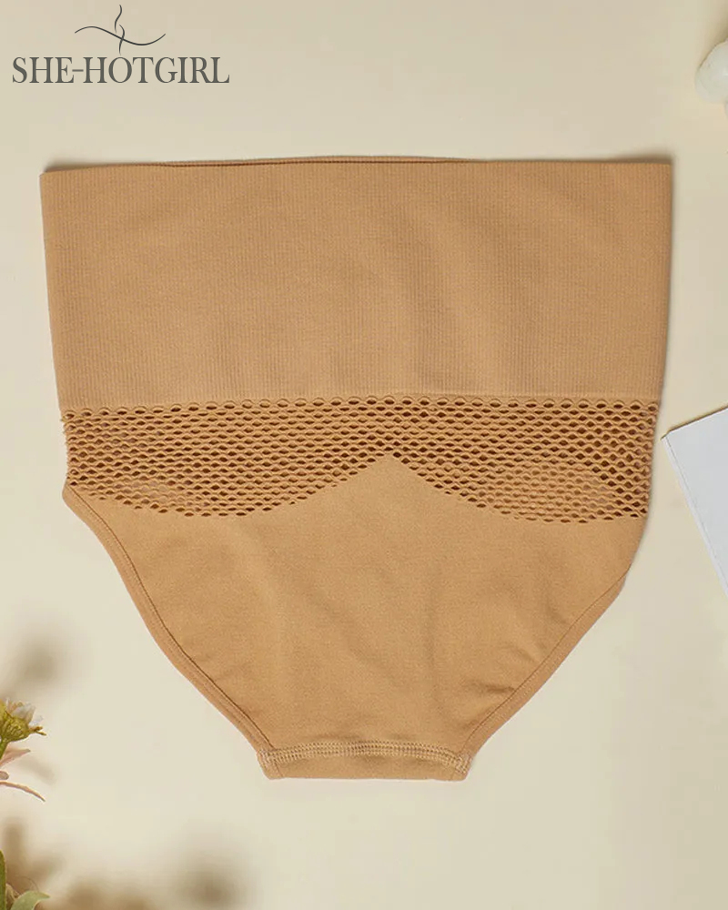 Women's Seamless Shapewear High Waist Briefs Sexy Hollow Out Underwear