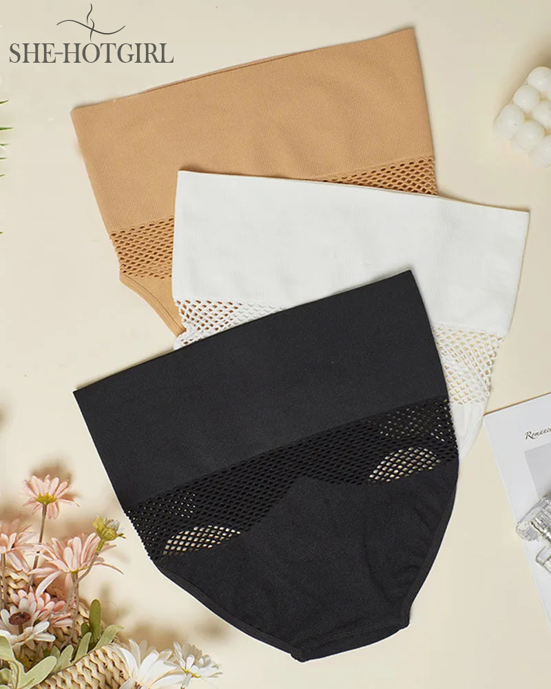 Women's Seamless Shapewear High Waist Briefs Sexy Hollow Out Underwear