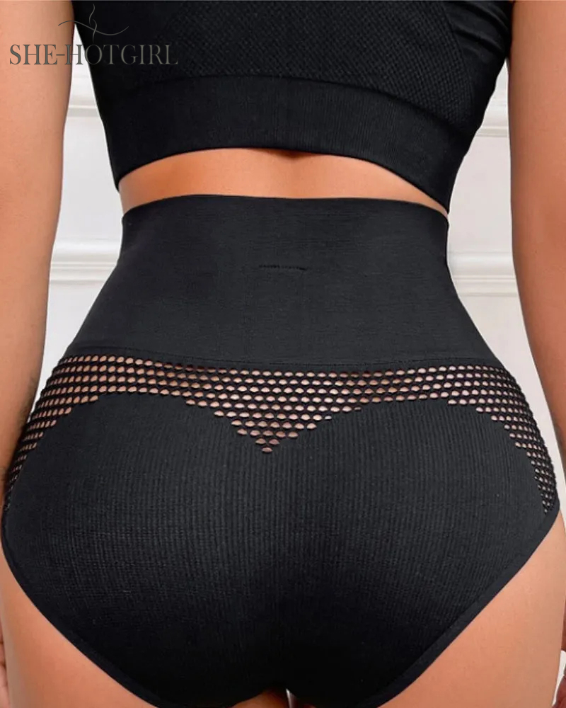 Women's Seamless Shapewear High Waist Briefs Sexy Hollow Out Underwear