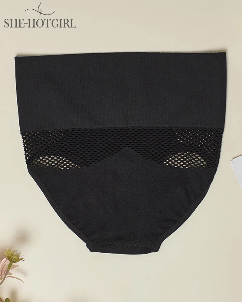Women's Seamless Shapewear High Waist Briefs Sexy Hollow Out Underwear