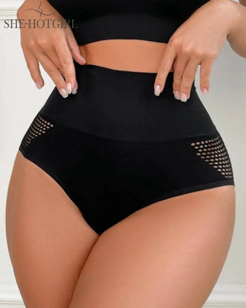 Women's Seamless Shapewear High Waist Briefs Sexy Hollow Out Underwear