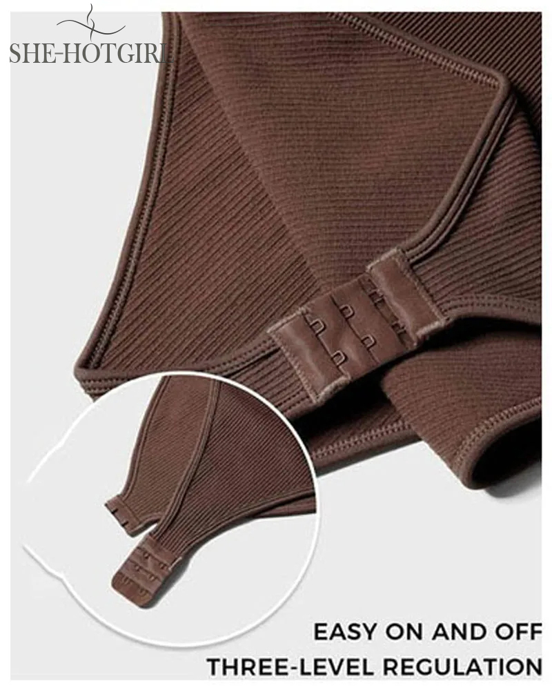 Women's Shapewear Bodysuits Sexy Ribbed Sleeveless Square Neck Tank Tops