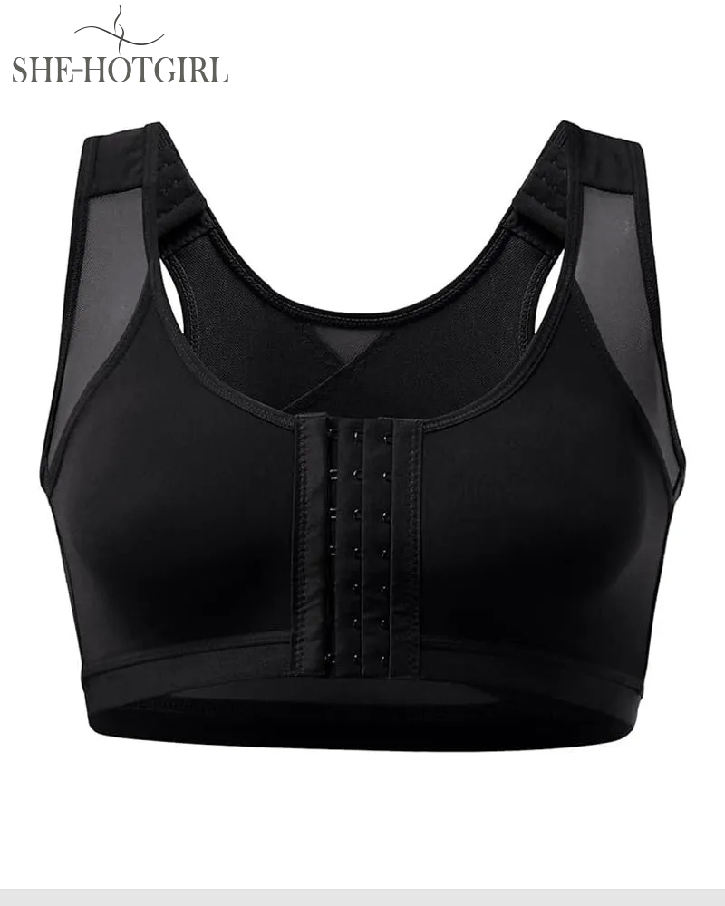 Women's bra with front closure and adjustable shoulder straps
