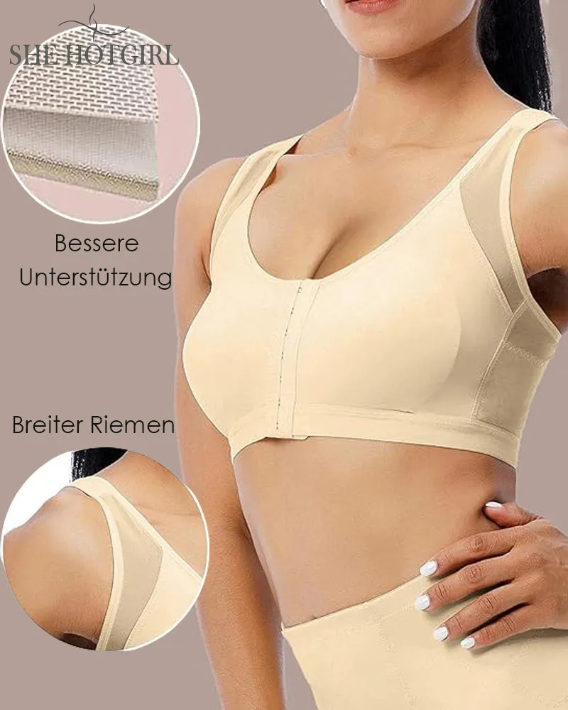 Women's bra with front closure and adjustable shoulder straps