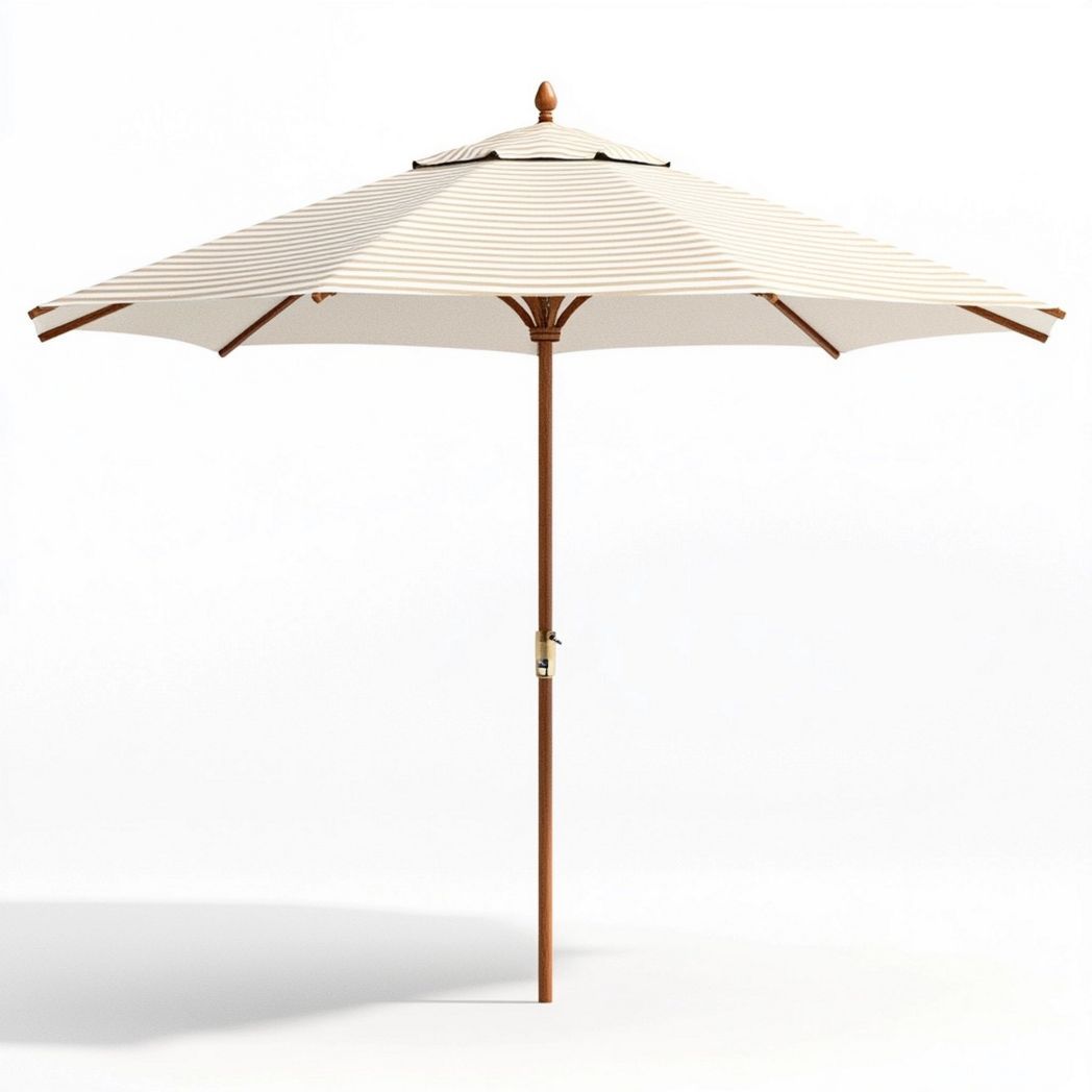 Sombrilla impermeable de 2,7 m para exteriores – Paraguas de jardín resistente de poliéster para terraza, patio y balcón (Beige)-Douxtendance