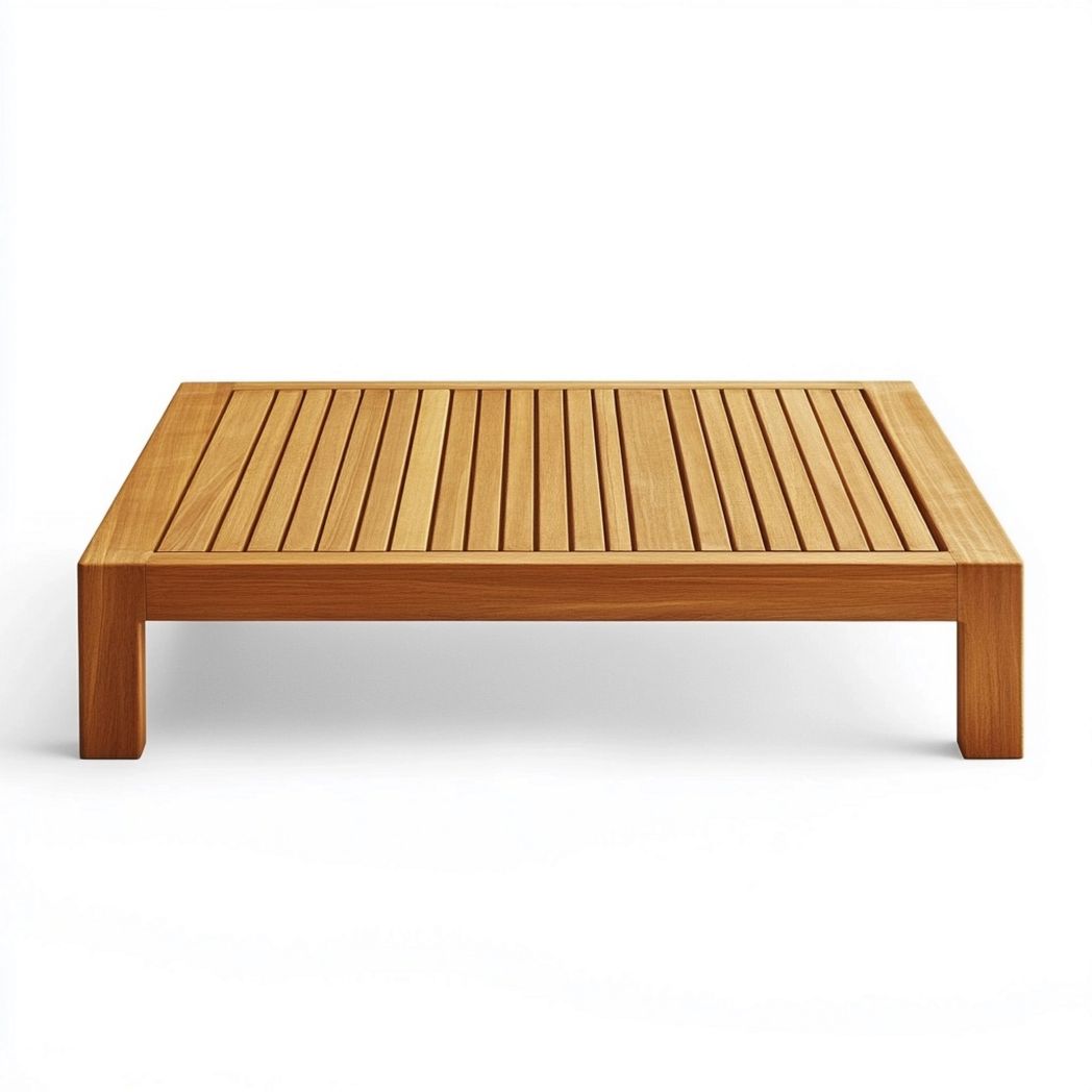 Mesa de centro cuadrada de teca para exterior de 100 x 100 cm-Douxtendance