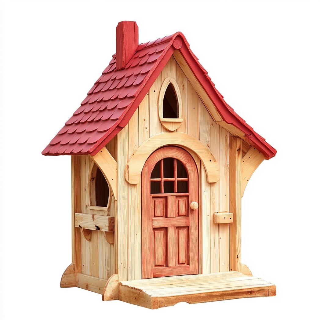 Casita de jardín infantil estilo cuento de hadas - Madera maciza para crear una casa de juegos creativa al aire libre 120x100x160 cm-Douxtendance