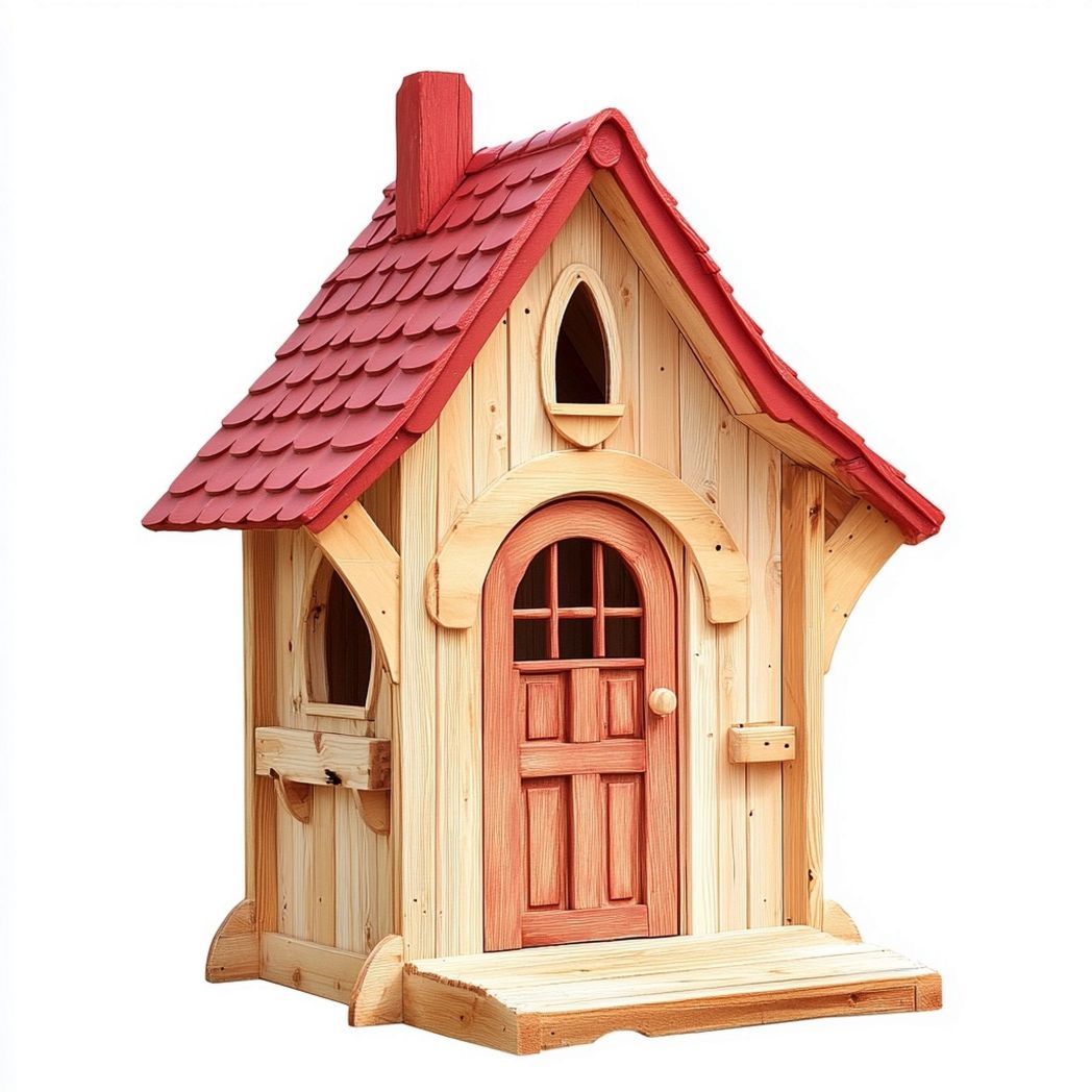 Casita de jardín infantil estilo cuento de hadas - Madera maciza para crear una casa de juegos creativa al aire libre 120x100x160 cm-Douxtendance