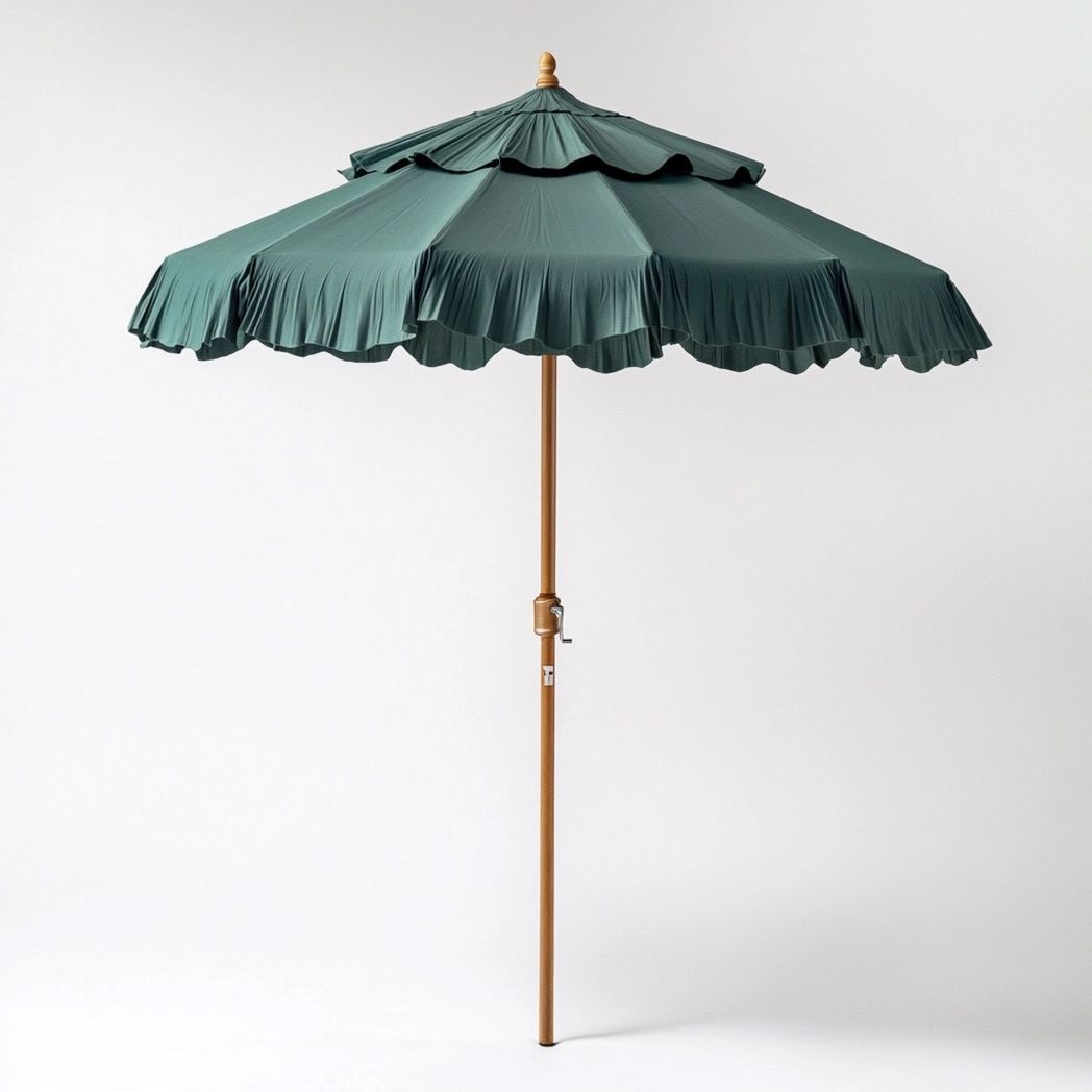 Sombrilla de Jardín Grande Tela Resistente Verde Diameter 2.5m Terraza-Douxtendance