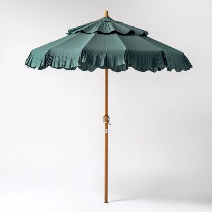 Sombrilla de Jardín Grande Tela Resistente Verde Diameter 2.5m Terraza-Douxtendance