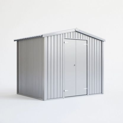 Caseta de almacenamiento exterior metálica galvanizada gris jardín 2x2m-Douxtendance