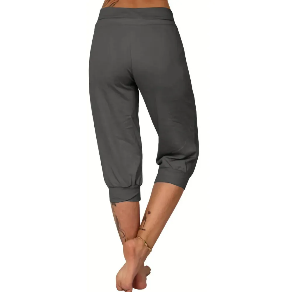 ⚡️Factory wholesale promotion⚡️ Women's Solid-Color Drawstring Waist Cropped Pants