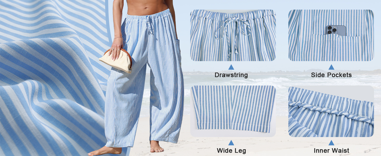 gingham linen pants women