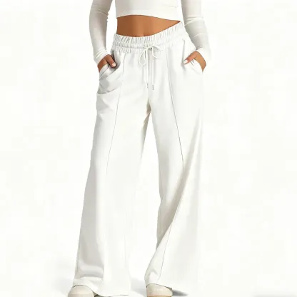 Women's Wide Leg Sweatpants Casual Loose Solid Color Pants