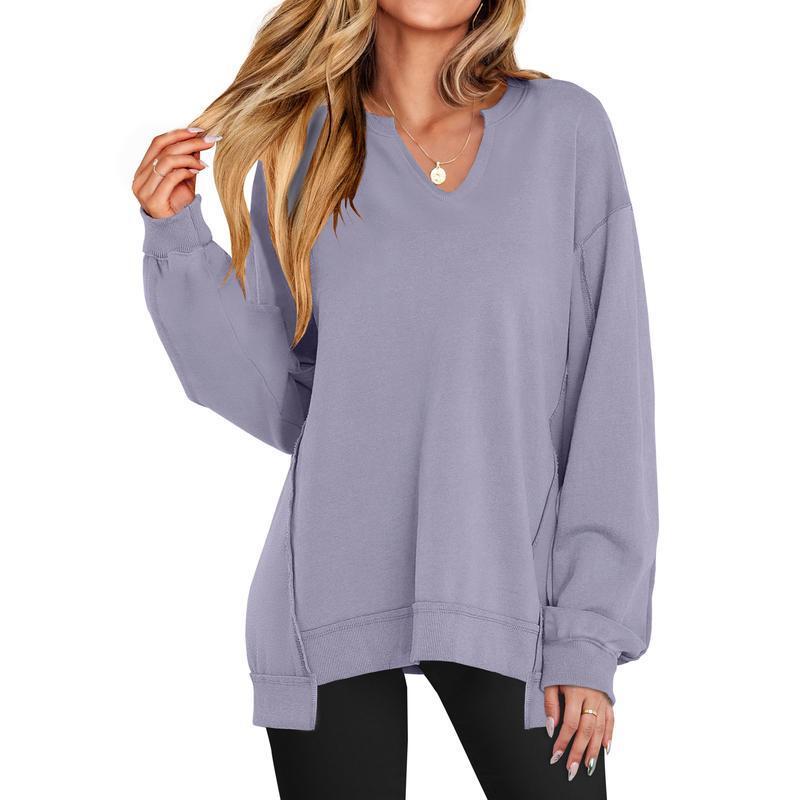 🔥Last day promotion⚡Women's Oversized V-Neck Sweatshirt Tunic