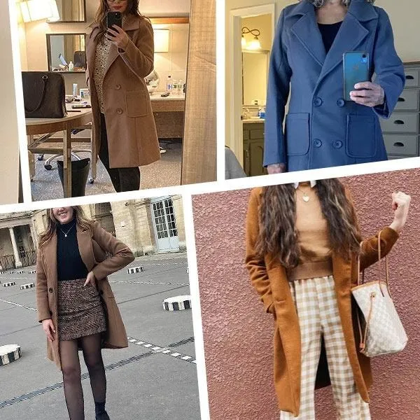 Women's Winter Wool Blend Camel Mid-Long Coat
