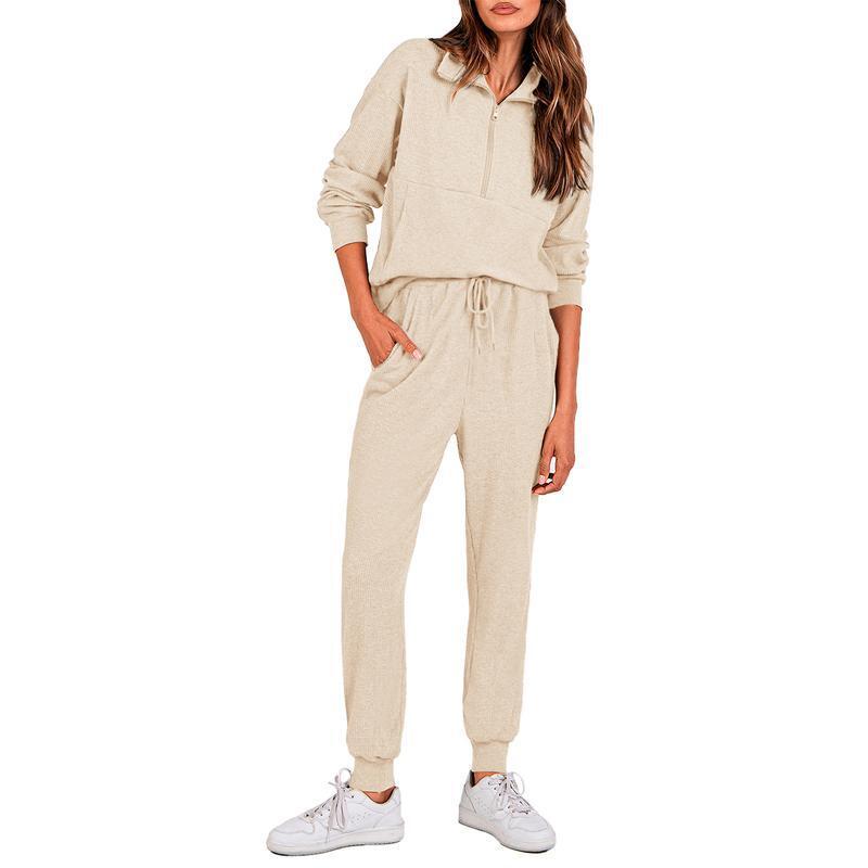 Women's 2-Piece Sweatsuits Set Long Sleeve Half Zip Pullover Sweatshirt