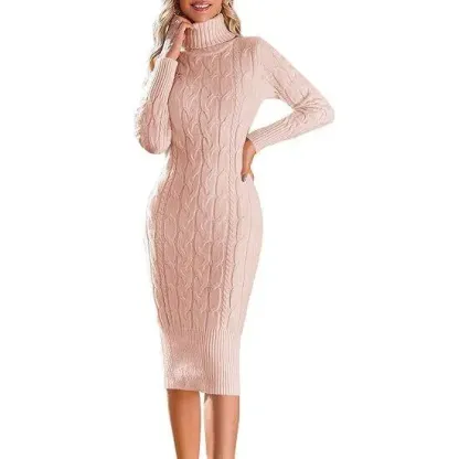 Women’s Long Sleeve Turtleneck Sweater Dress – Effortless Chic, Cozy Confidence | Winter Sale Event – Limited Stock!