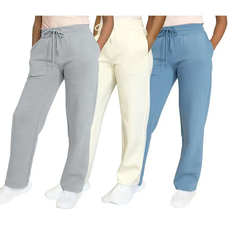 Women's Multi Pack Heavyweight Wide Leg Loose-Fit Fleece Sweatpants