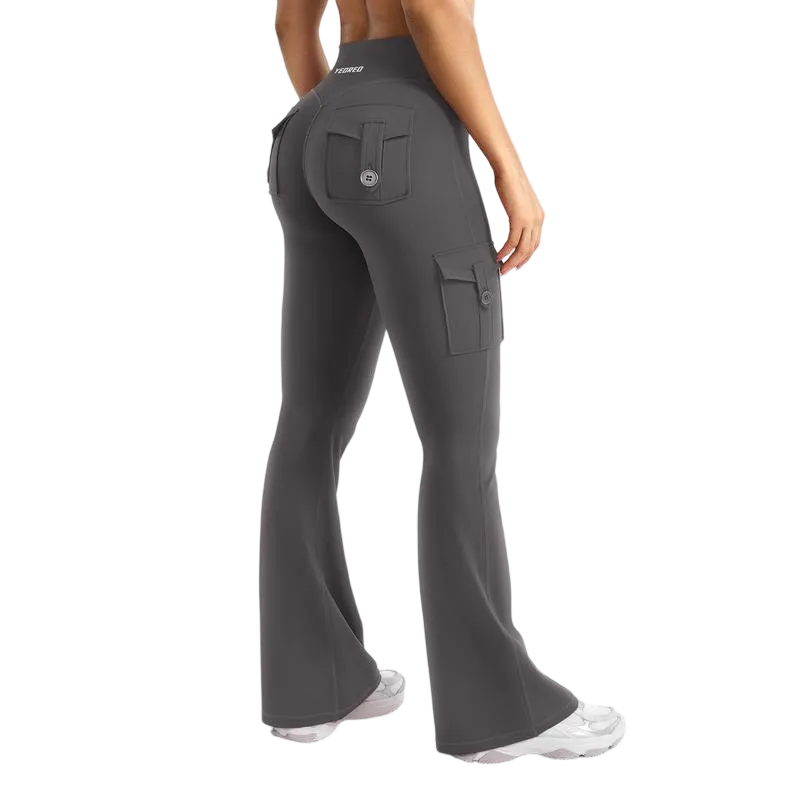 「🛒90%OFF only today」Women's athletic flared leggings with pockets