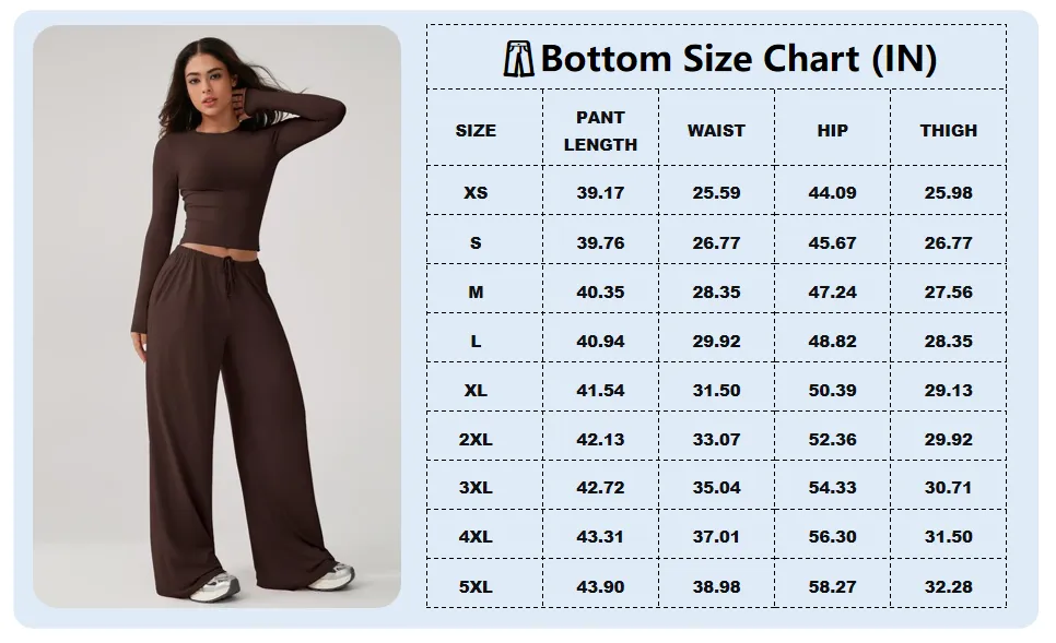 Women's long-sleeved top and wide-leg pants suit