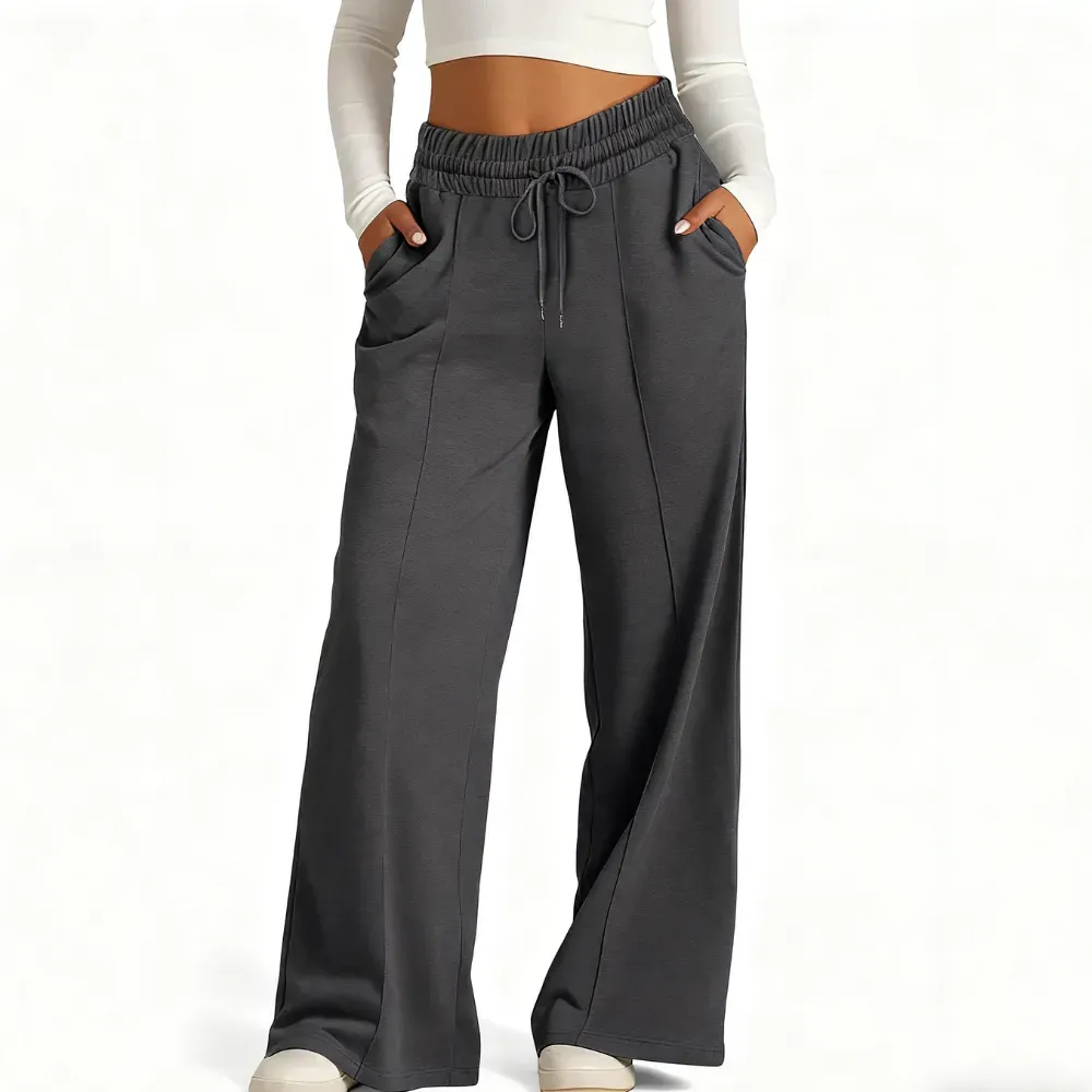 Women's Wide Leg Sweatpants Casual Loose Solid Color Pants