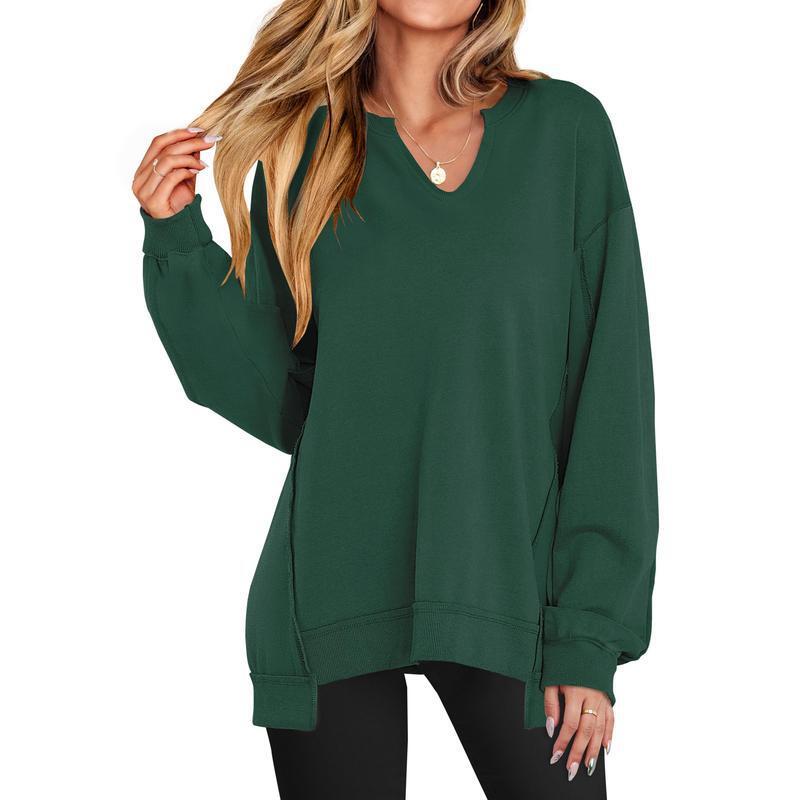 🔥Last day promotion⚡Women's Oversized V-Neck Sweatshirt Tunic