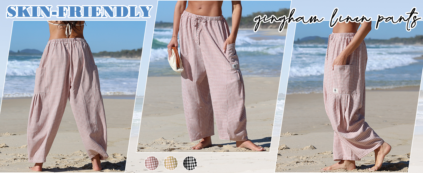 striped wide leg pants for women