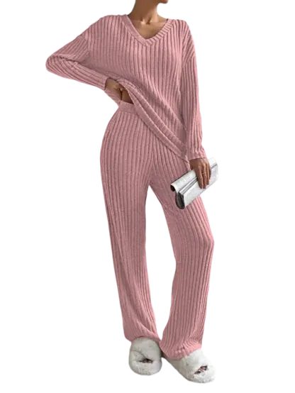 Women's Solid Drop Shoulder Pocket Lounge Set