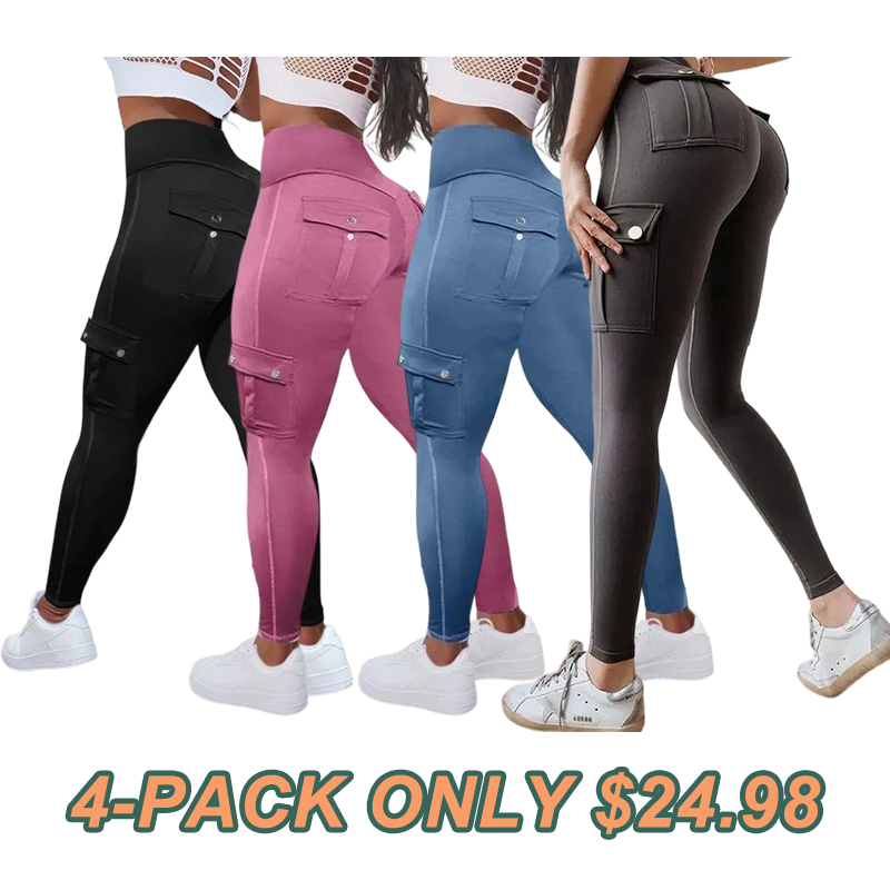 💕Solid Flap Pocket High Waist Sports Leggings