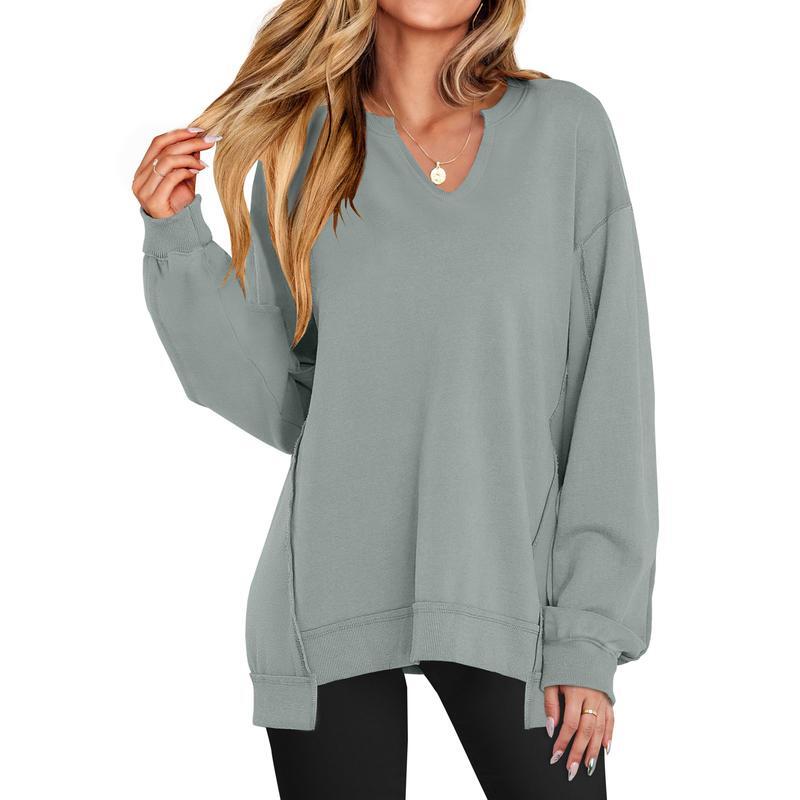 🔥Last day promotion⚡Women's Oversized V-Neck Sweatshirt Tunic