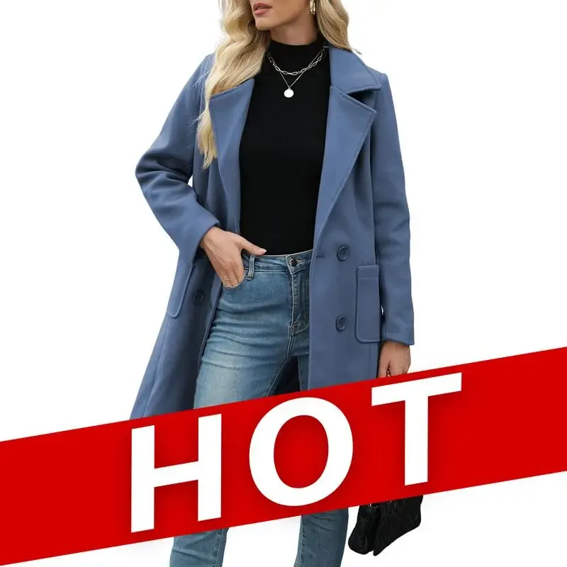 Women's Winter Wool Blend Camel Mid-Long Coat