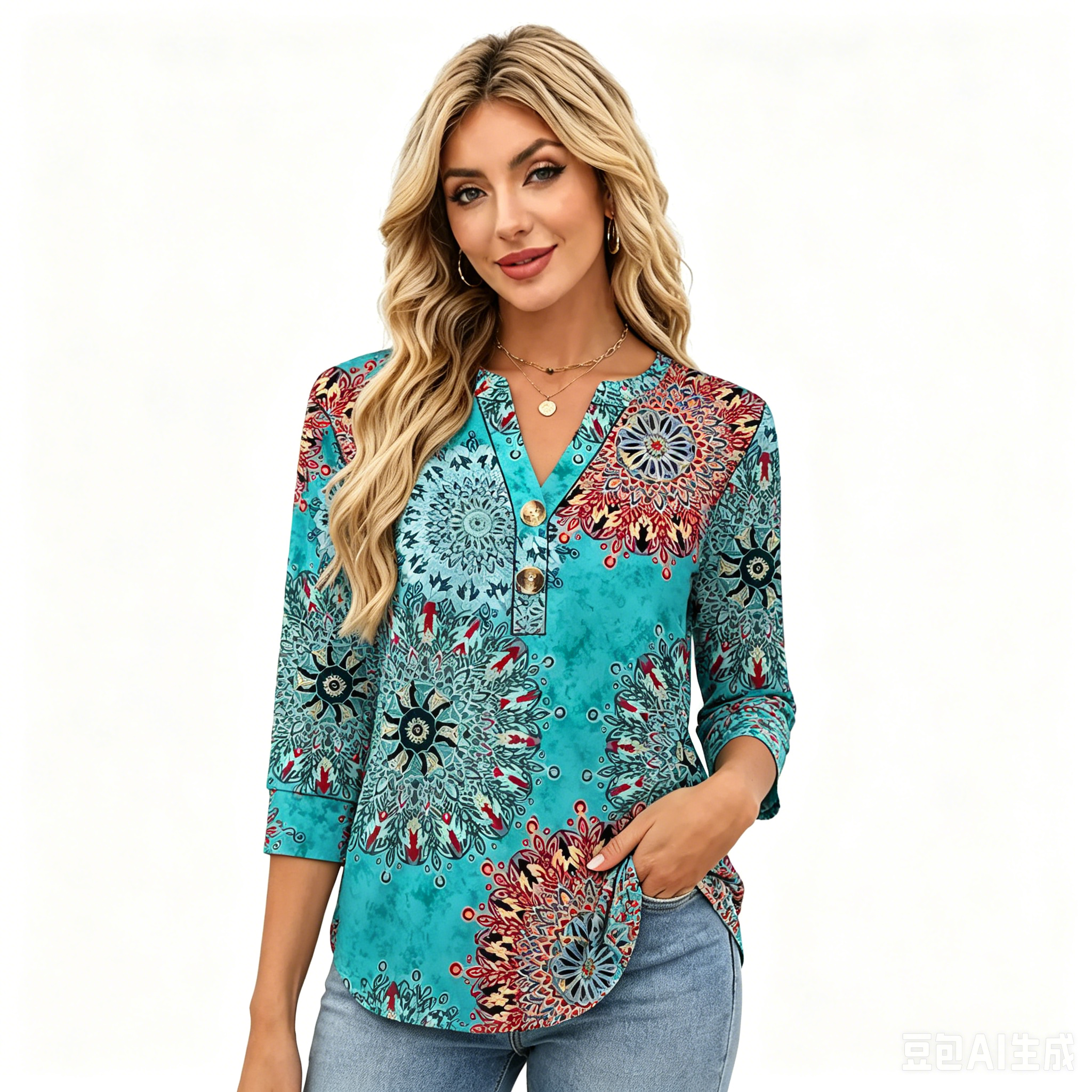 Women's Summer 3/4 Sleeve Tops