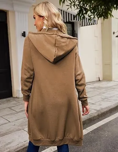 Women’s Long Fleece Hoodie Jacket