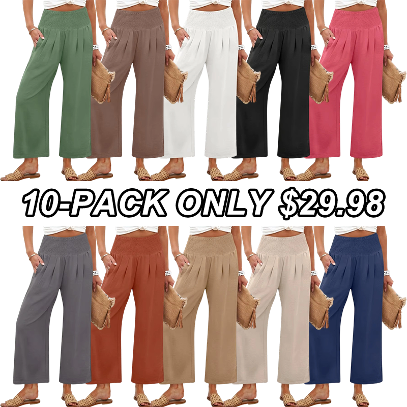 Women's Smocked Waist Wide Leg Palazzo Pants